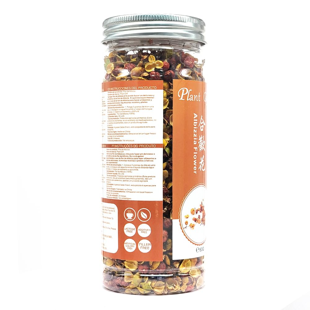 Plant Gift Albizia Flower Julibrissin Blooming Tea, HE HUAN HUA Loose Leaf Chinese Health Tea 80g / 2.82oz