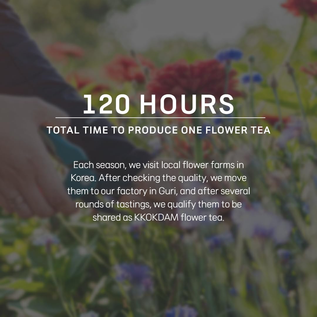 KKOKDAM Tea Sampler Bundle - Loose Leaf Set, Fancy Variety Pack, Blooming Flowers, Korean Tea Sets, Unique Gifts, Loose Leaf Teas - Pack of 4