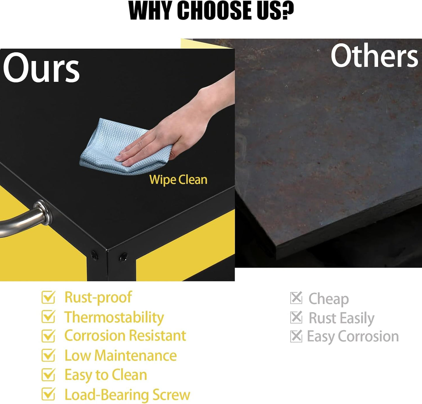 Outvita Outdoor Grill Cart, Movable Food Prep and Work Cart Table, Pizza Oven Stand Table with Wheels, Indoor & Outdoor Multifunctiona BBQ Cart with Mesh Racks for Home Party Camping