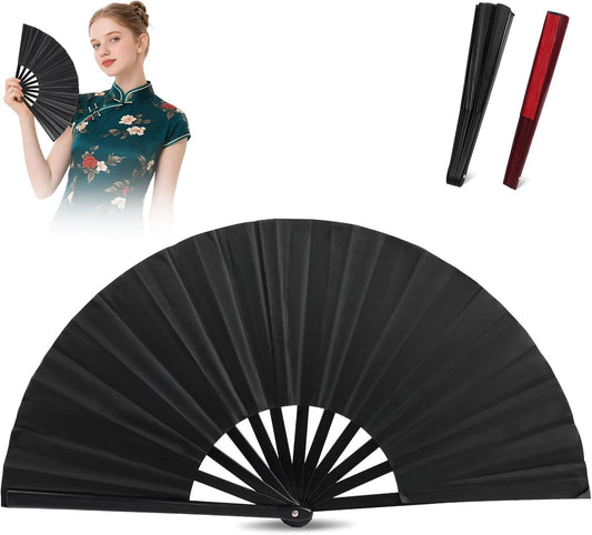 Boots On The Ground Hand Fan,Fans for Line Dancing,Folding Hand Rave Fan,Boots on The Ground Fans Largefold Fans,Decorative Folding Fans for Performance,Dance,Wedding,Party (Black)