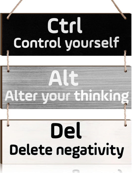 Office Wall Decor Inspirational Wall Art for Motivational Plaques Rustic Wooden Hanging Decor Positive Saying Quote Sign Art for Home Office Living Room(Black, Gray, White)