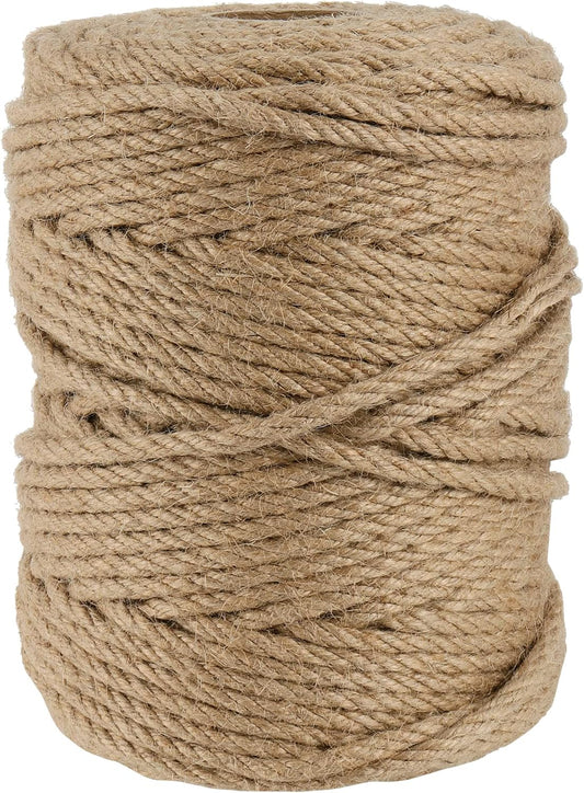 JOIKIT 5mm 492 Feet Jute Twine, Natural Braided Jute Rope, Twisted Hemp Rope for Crafts, Gardening, Bundling, Home Decoration