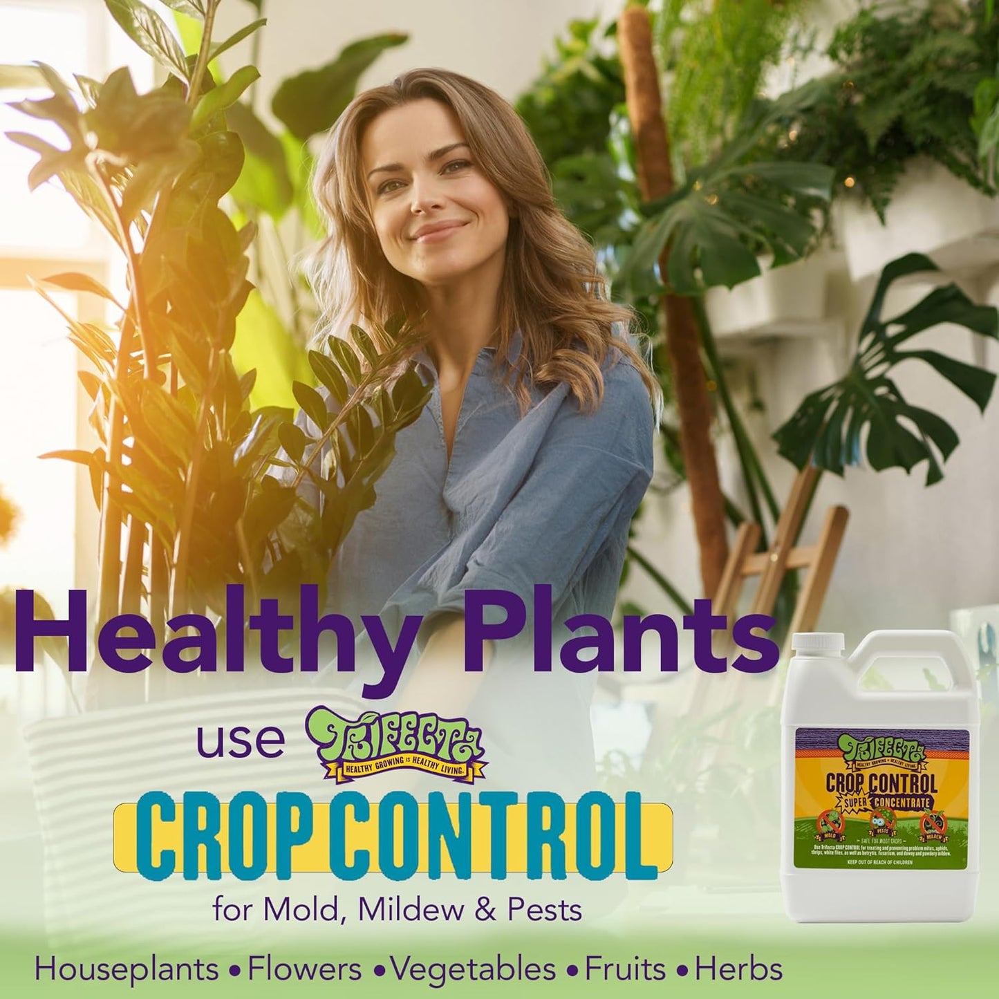 Trifecta Crop Control Super Concentrate All-in-One Natural Pesticide, Fungicide, Miticide, Insecticide, Help Defeat Spider Mites, Powdery Mildew, Botrytis, Mold and More on Plants 32 OZ