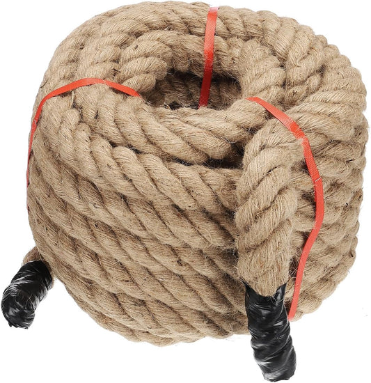 PATIKIL 1-1/2" x 50 Ft Twisted Manila Rope Jute Rope Natural Thick Jute Rope Twine Burlap Rope for Docks Railings Bundling Craft Tug of War Decorating