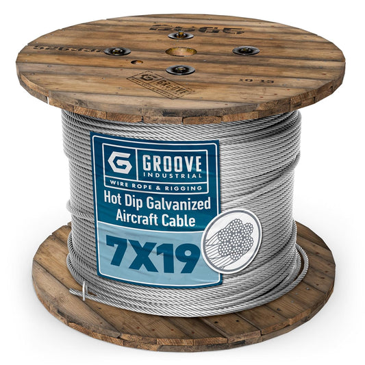 1/8’’ 7x19 Hot Dip Galvanized Aircraft Cable – Steel Wire Rope - 1500 Feet